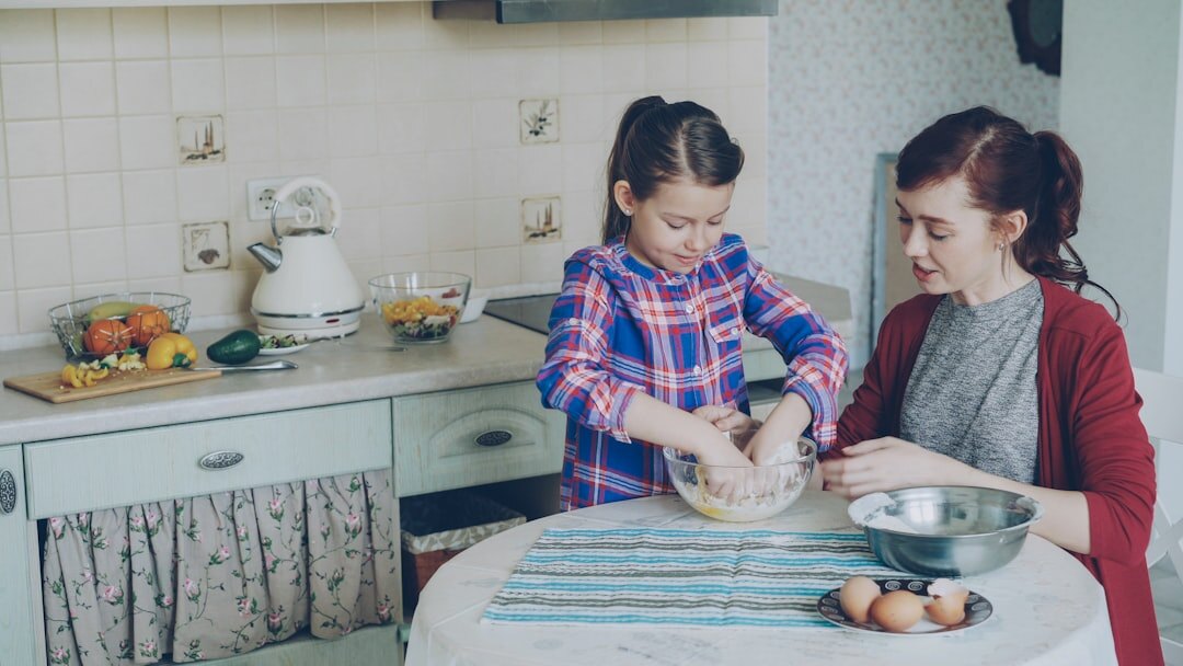 kids helping in kitchen